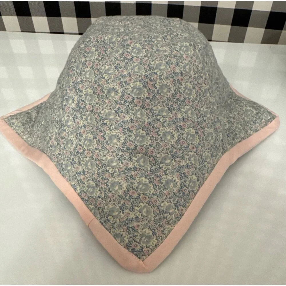 Handmade MINI FLORAL PINK TRIM Microwave Safe Bowl Cozy Reversible Quilted Cozie - Picture 2 of 6
